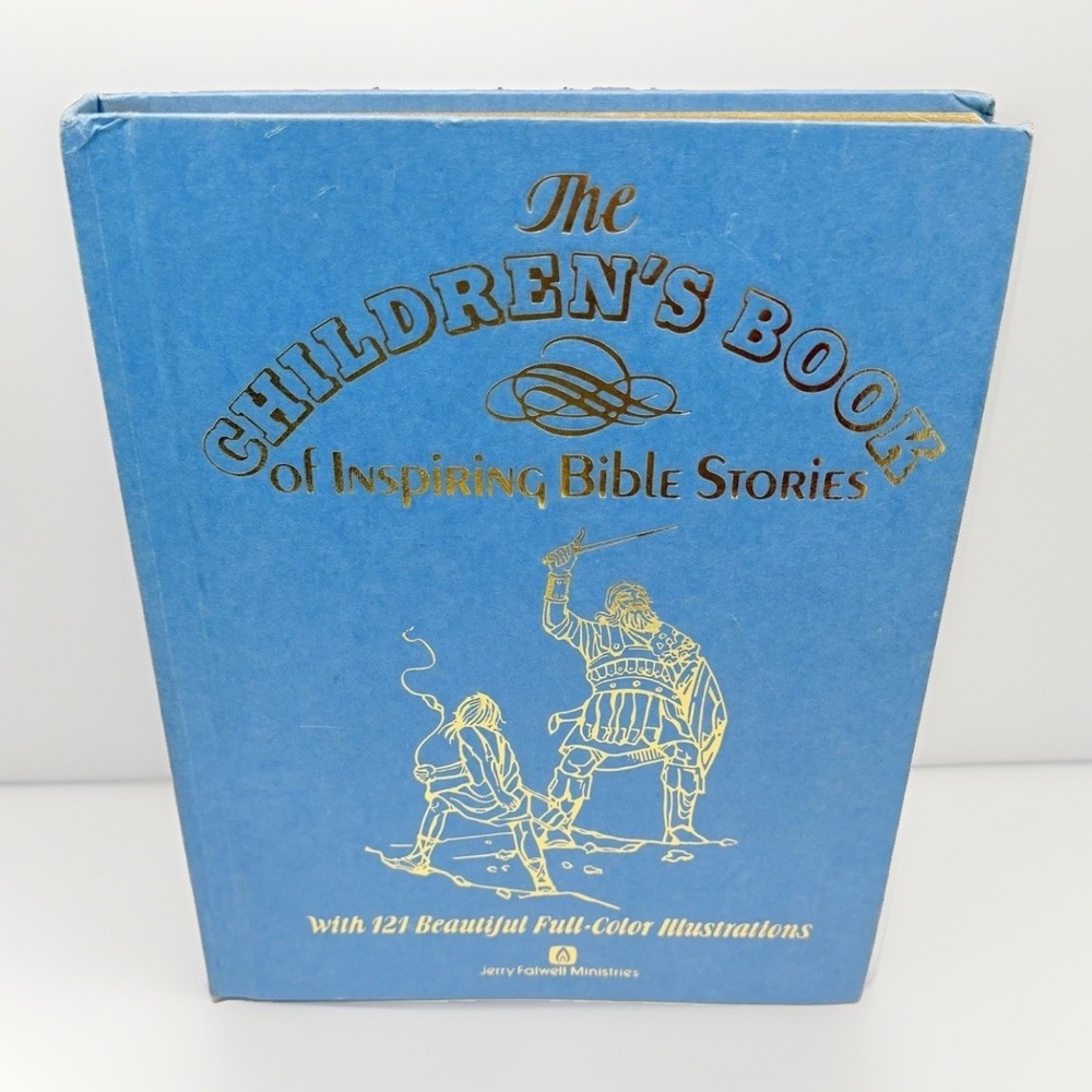 Bible Stories Children Illustrated 1974 HC Book MCM Staging Vintage Blue Retro
